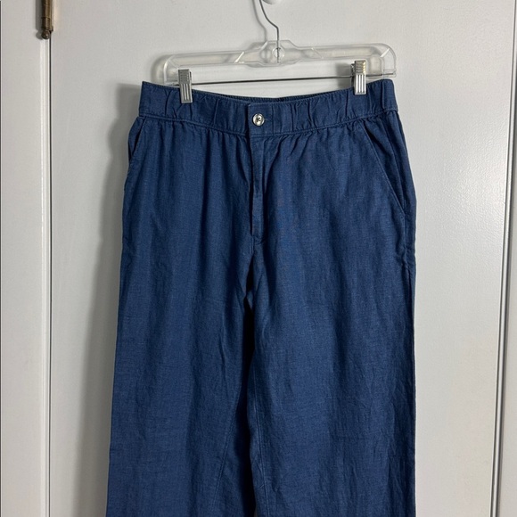 Aime Leon Dore Navy Blue 100% Linen Straight Leg Pants Trousers Size Medium - Picture 2 of 12